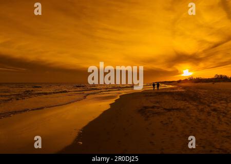 Coucher de soleil à Torre Vado - Marina di Salve - Salento, Puglia, Italie Banque D'Images