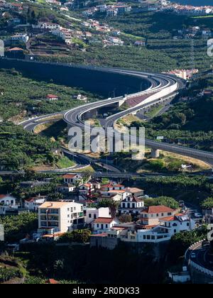 Échangeur ER101 Nord de Câmara de Lobos, Madère, Portugal Banque D'Images