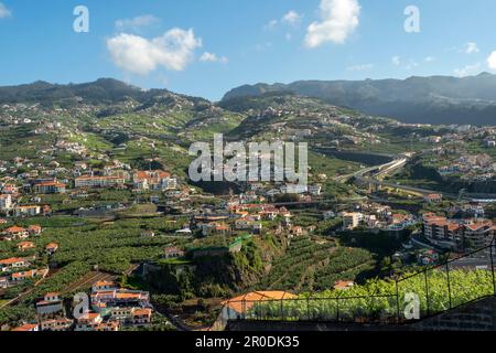 Colline au-dessus du village de Câmara de Lobos, Madère, Portugal Banque D'Images