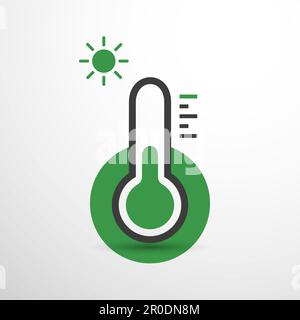 Réchauffement climatique, problèmes écologiques et solutions - concept de conception d'icône de thermomètre Illustration de Vecteur