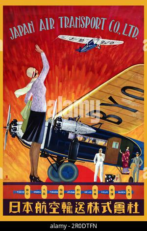 Japan Air transport Co., Ltd. Par Seiichi (dates inconnues). Affiche publiée en 1930. Banque D'Images