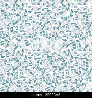 Motif mosaïque abstraite à vecteur bleu sans couture. Toile de fond textile texture marbre pierre. Motif terrazzo. Illustration de Vecteur
