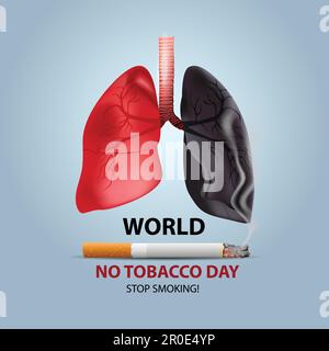 affiche de la journée mondiale du tabac. poumons avec cigarette .abstrait vecteur illustration conception Illustration de Vecteur