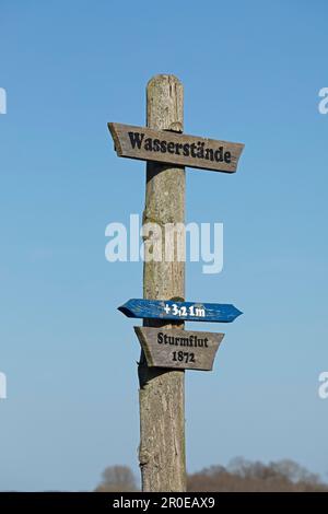 Jauge d'eau, Grand lagon, Geltinger Birk, Schleswig-Holstein, Allemagne Banque D'Images