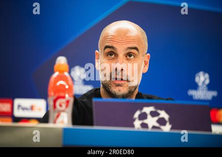 Madrid, Espagne. 08th mai 2023. PEP Guardiola (Manchester City) lors de la conférence de presse avant le match de football entre&#XA;Real Madrid et Manchester City, valable pour la demi-finale de la Ligue des champions de l'UEFA célébrée à Madrid, Espagne au stade Bernabeu, le lundi 08 mai 2023 Credit: Live Media Publishing Group/Alay Live News Banque D'Images