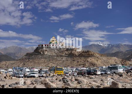 Choklamsar pendant les initiations de Kalachakra par le Dalaï Llama, Ladakh, Jammu-et-Cachemire, Inde Banque D'Images