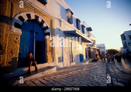 Strasse à Sidi Bou dit, Tunesien Banque D'Images