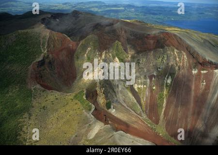 Mont Tarawera aérien, cratère, Rotorua, Mont Tarawera volcan, près de Rotorua, Île du Nord Nouvelle-Zélande, Luftaufnahme, Vulkan Banque D'Images