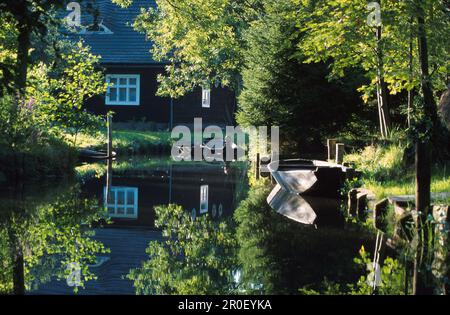 Farmhause à Lehde, Oberspreewald, Brandebourg, Allemagne Banque D'Images