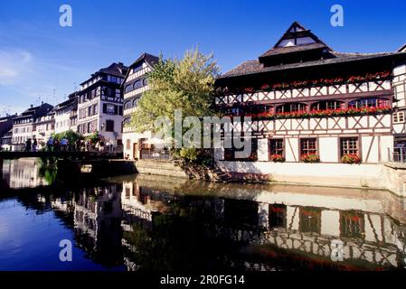 Vue sur l'Ill et la place Benjamin Zix, la petite France, Strasbourg, Alsace, France, Europe Banque D'Images