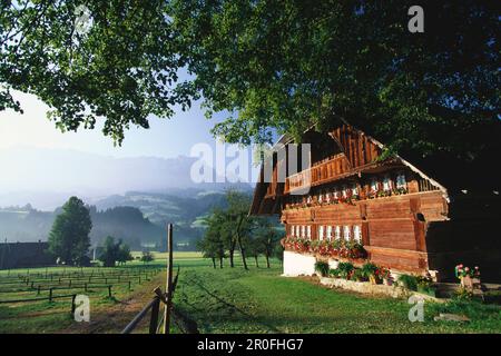 Maison suisse en bois typique, Schangnau, Berne, Suisse Banque D'Images
