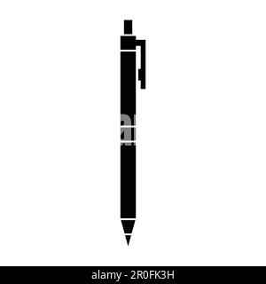 Icône de vecteur de plume sur la version glyphe. Icône du stylet sur fond blanc Illustration de Vecteur