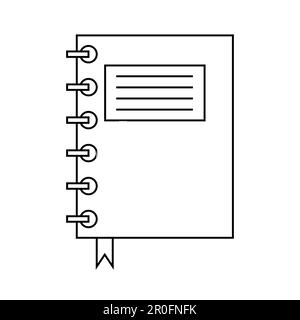 Icône de contour du livre de notes. signe de style linéaire pour le concept mobile et le web design. Icône de vecteur de ligne simple Journal. Symbole, illustration du logo Illustration de Vecteur