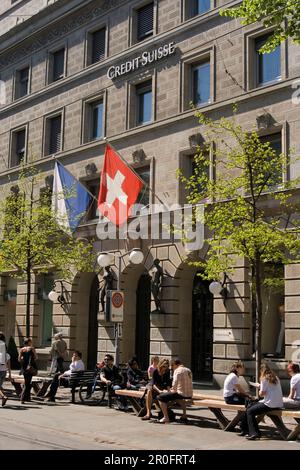 Suisse, Zurich, Credit Suisse, Bahnhofstrasse Banque D'Images