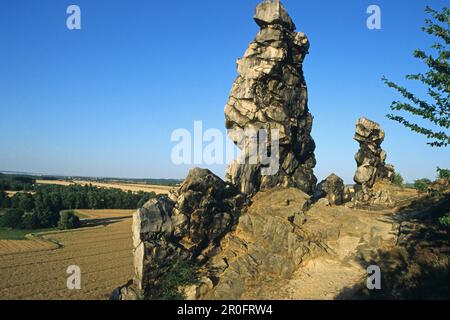 Le mur du diable près de Blankenburg, Saxe Anhalt, Allemagne Banque D'Images