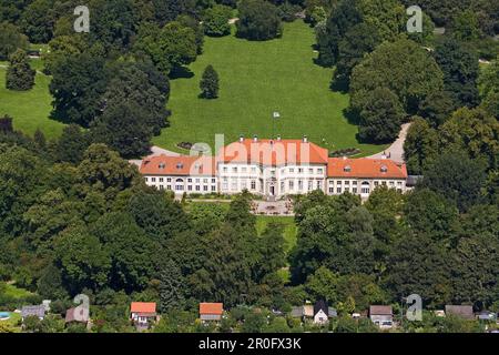 Prise de vue aérienne du musée Wilhelm-Busch, Georgengarten, jardins Herrenhausen, Hanovre, Basse-Saxe, Allemagne Banque D'Images