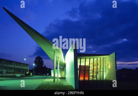 Caserne de pompiers de nuit, Weil am Rhein, Bade-Wurtemberg, Allemagne Banque D'Images