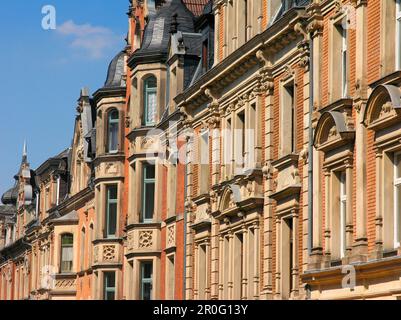 Façades de maisons de la vieille ville, Coburg, Franconie, Bavière, Allemagne Banque D'Images