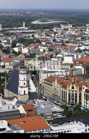 St. Thomas Church and Central Stadium, Leipzig, Saxe, Allemagne Banque D'Images