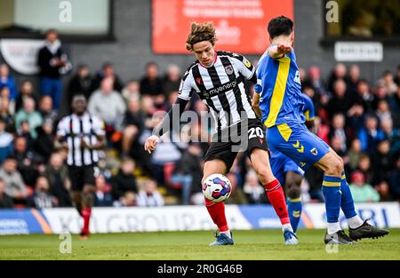 Cleethorpes, Royaume-Uni, 8th mai 2023. Danilo Orsi lors du match de football de la Ligue FEL du Bet du Sky, deux matchs entre le FC de Grimsby Town et l'AFC Wimbledon à Blundell Pa Banque D'Images