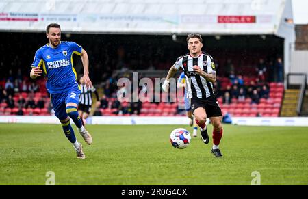 Cleethorpes, Royaume-Uni, 8th mai 2023. Otis Khan pendant le match de football de la Ligue FEL du Bet du ciel deux entre le FC de Grimsby Town et l'AFC Wimbledon au parc Blundell Banque D'Images