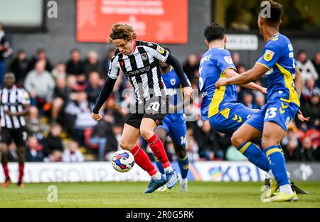 Cleethorpes, Royaume-Uni, 8th mai 2023. Danilo Orsi lors du match de football de la Ligue FEL du Bet du Sky, deux matchs entre le FC de Grimsby Town et l'AFC Wimbledon à Blundell Pa Banque D'Images