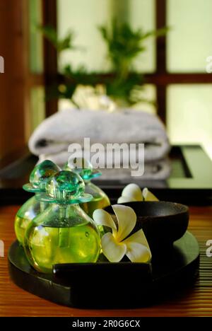 Détail du spa de l'hôtel four Seasons, Sayan, Ubud, centre de Bali, Indonésie, Asie Banque D'Images