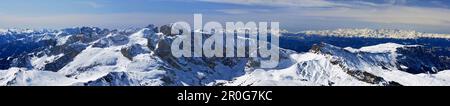 Vue panoramique sur les Dolomites, Trentin-Haut-Adige/Südtirol, Italie Banque D'Images