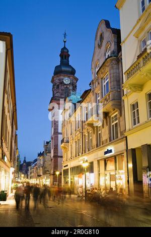 Zone piétonne de la vieille ville, Heidelberg, Bade-Wurtemberg, Allemagne Banque D'Images