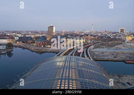 Vue depuis la gare centrale sur Berlin, Allemagne Banque D'Images