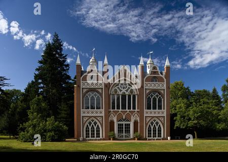 La maison gothique à Wörlitzer Park, Wörlitz, Saxe-Anhalt, Allemagne, Europe, Patrimoine mondial de l'UNESCO Banque D'Images