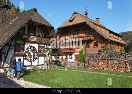 La plus grande horloge à coucou du monde, Schonach im Schwarzwald, Bade-Wurtemberg, Allemagne Banque D'Images