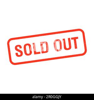 Vendu timbre rouge grunge, solde emblème vintage en caoutchouc modèle icône vectorielle isolée Illustration de Vecteur