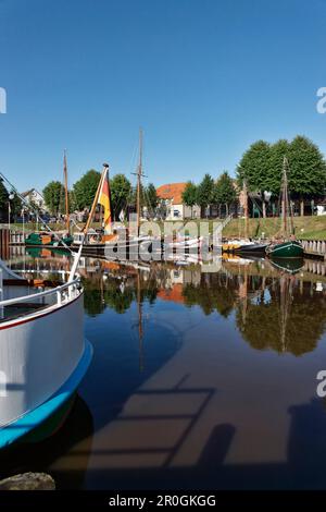 Port musée, Carolinensiel, Frise orientale, Basse-Saxe, Allemagne Banque D'Images