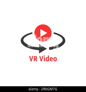 icône vidéo vr rouge minimale Illustration de Vecteur