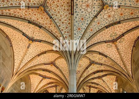 Toit voûté du réfectoire, monastère de Bebenhausen, Bebenhausen, Tübingen, Bade-Wurtemberg, Allemagne, Europe Banque D'Images