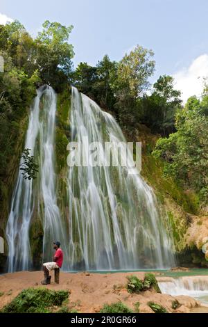 Cascada cascade El Limon, Las Terrenas, Péninsule de Samana, République Dominicaine Banque D'Images