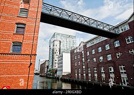 Les anciens entrepôts, Palmspeicher, Canal Harburg, Hambourg, Allemagne Banque D'Images