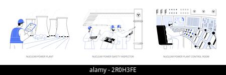 Illustrations vectorielles abstraites du concept de l'énergie nucléaire. Illustration de Vecteur