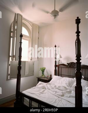 SRI LANKA, l'Asie, Galle, de l'intérieur d'une chambre à l'Amangalla Hotel Banque D'Images