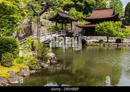 Eiho-ji est un temple bouddhiste Zen Rinzai à Tajimi, Gifu, qui a été créé en 1313. Le temple est un monastère connu pour son jardin d'étang avec un fabulo Banque D'Images