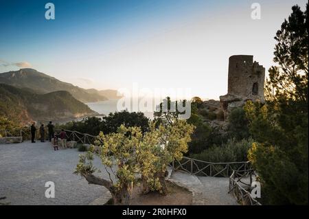 Tour de guet médiévale, Torre Talaia de ses dessins animés, Banyalbufar, Majorque, Espagne Banque D'Images