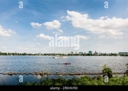 Vue sur l'Aussenalster (Alster extérieur), Hambourg, Allemagne Banque D'Images