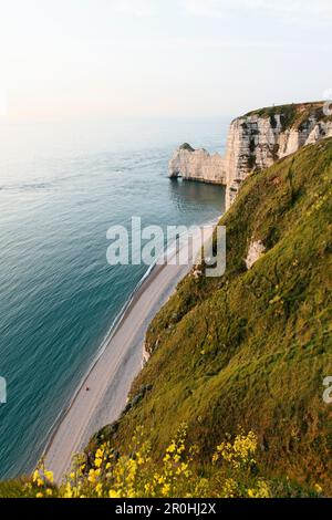 Falaises Blanches, Porte d'Amant, Etretat, Seine-Maritime, Haute-Normandie, France Banque D'Images