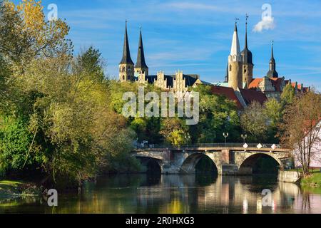 Cathédrale et château de Merseburg au-dessus de la Saale, Merseburg, Saxe-Anhalt, Allemagne Banque D'Images