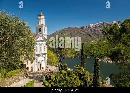 Eglise de Vico Morcote, Lugano, Lac de Lugano, canton du Tessin, Suisse Banque D'Images