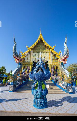 Wat Rong Suea Ten (Temple bleu) à Chiang Rai, Thaïlande Banque D'Images