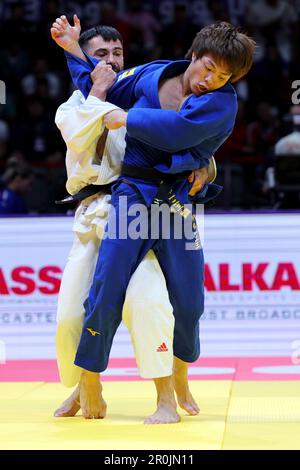 Stade Ali Bin Hamad Al Attiyah, Doha, Qatar. 8th mai 2023. (G-D) Vazha Margvelashvili (GEO), Hifumi Abe (JPN), 8 MAI 2023 - Judo : Championnats du monde de judo Doha 2023 hommes -66kg quart de finale au stade Ali Bin Hamad Al Attiyah, Doha, Qatar. Crédit: Naoki Nishimura/AFLO SPORT/Alay Live News Banque D'Images