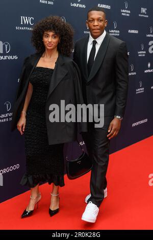 Alizee Priso et Cameron Woki arrivent aux Laureus World Sport Awards de Paris 2023 tapis rouge à Cour Vendôme sur 08 mai 2023 à Paris, France. Photo de Laurent ZabulonABACAPRESS.COM Banque D'Images