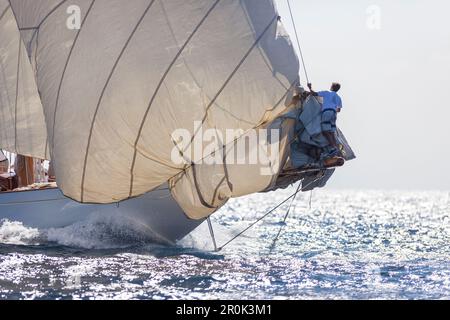 'Cutter de grande classe ''Cambria'', Konstrukteur William Fife 1928, Classic Sailing Regatta ''Régates Royales'', Cannes, Côte d'Azur, France' Banque D'Images